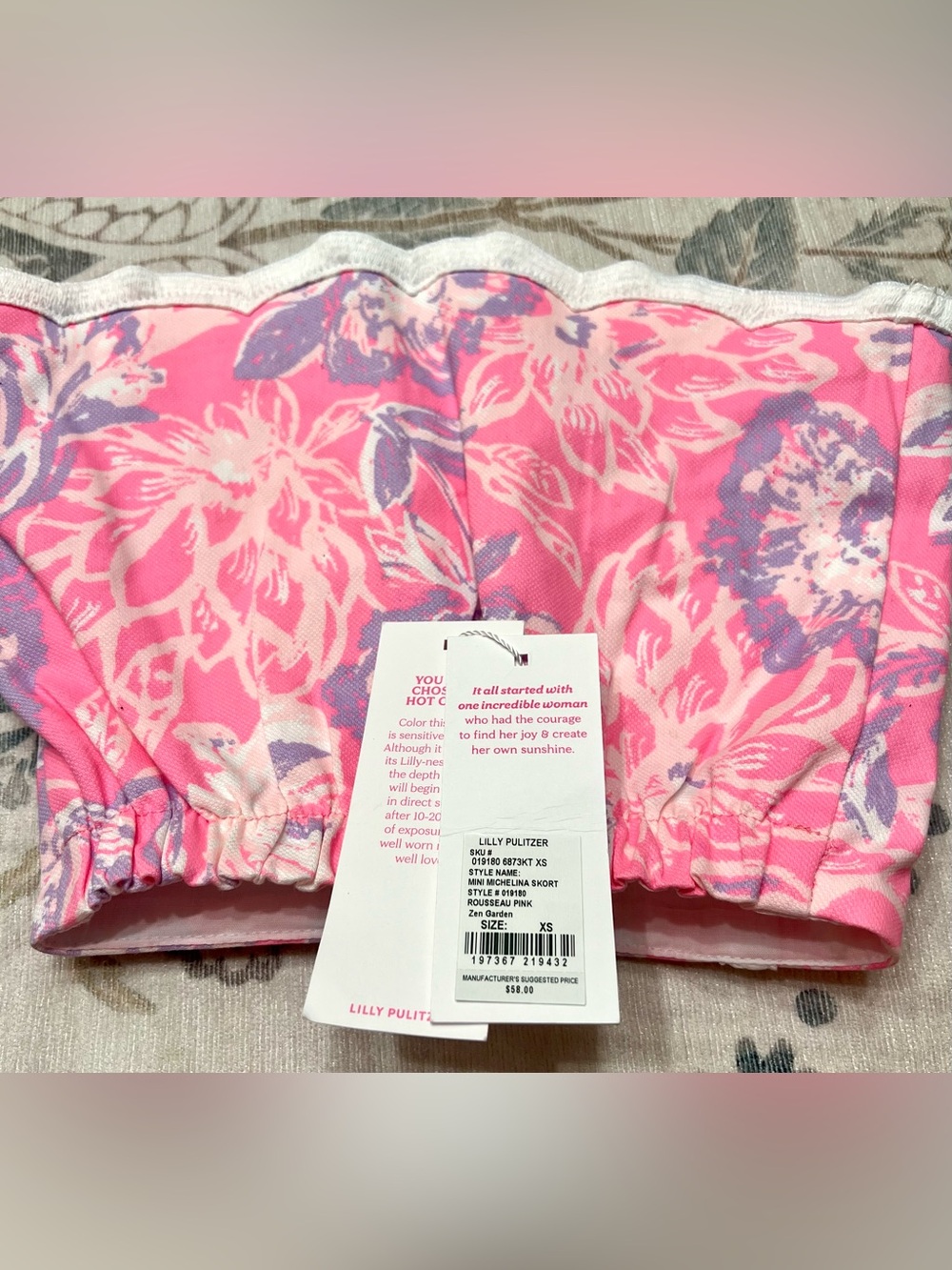 NWT Lilly Pulitzer Girl’s Mini Michelina Skort Rousseau Pink Zen Garden XS 2/3 - Picture 5 of 7